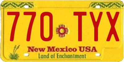 NM license plate 770TYX