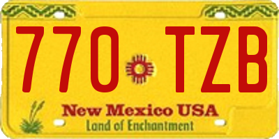 NM license plate 770TZB
