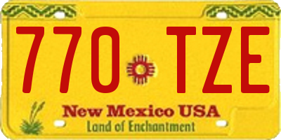 NM license plate 770TZE