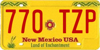 NM license plate 770TZP