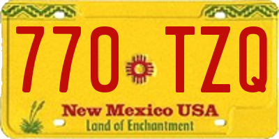 NM license plate 770TZQ