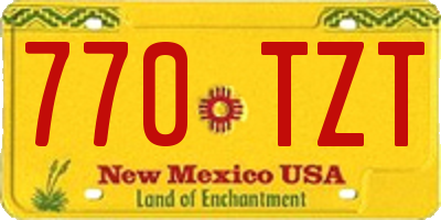 NM license plate 770TZT