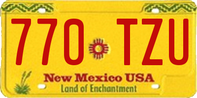 NM license plate 770TZU