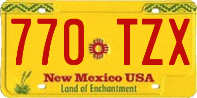 NM license plate 770TZX