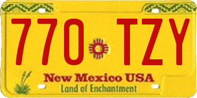 NM license plate 770TZY