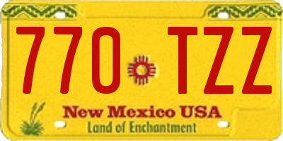 NM license plate 770TZZ