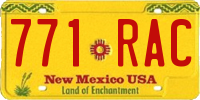 NM license plate 771RAC