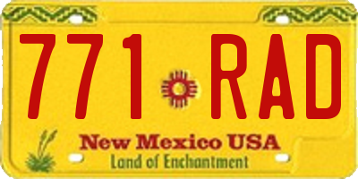 NM license plate 771RAD