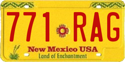 NM license plate 771RAG