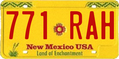 NM license plate 771RAH