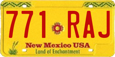 NM license plate 771RAJ