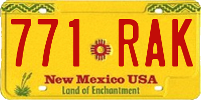 NM license plate 771RAK