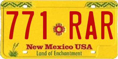 NM license plate 771RAR