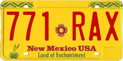 NM license plate 771RAX