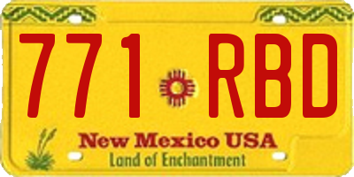 NM license plate 771RBD
