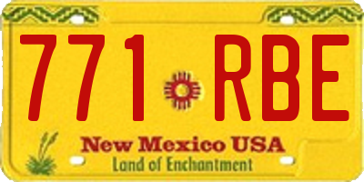 NM license plate 771RBE
