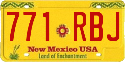 NM license plate 771RBJ