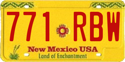 NM license plate 771RBW