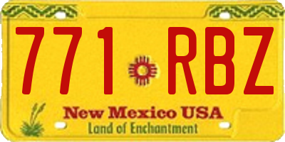 NM license plate 771RBZ