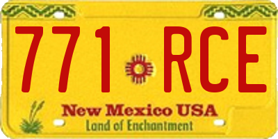 NM license plate 771RCE