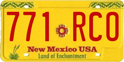 NM license plate 771RCO