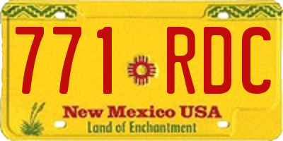 NM license plate 771RDC
