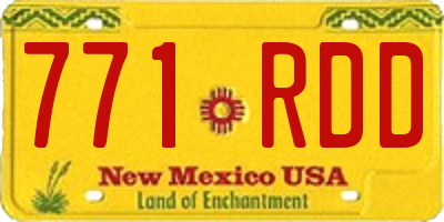 NM license plate 771RDD