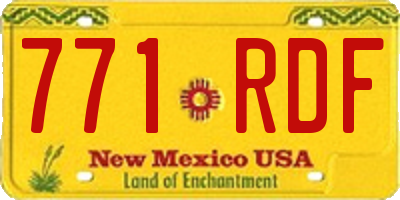 NM license plate 771RDF