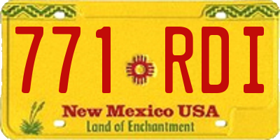 NM license plate 771RDI