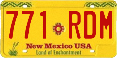 NM license plate 771RDM