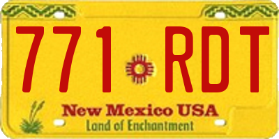 NM license plate 771RDT
