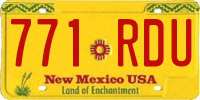 NM license plate 771RDU