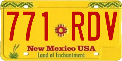NM license plate 771RDV