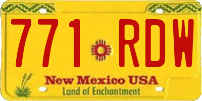 NM license plate 771RDW