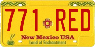 NM license plate 771RED