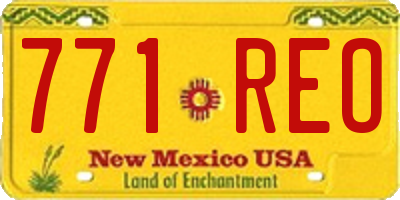 NM license plate 771REO