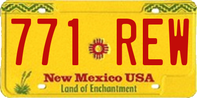 NM license plate 771REW