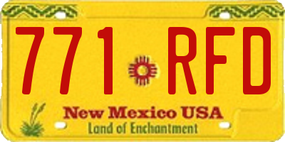 NM license plate 771RFD