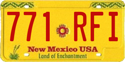 NM license plate 771RFI