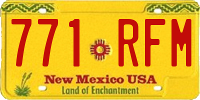 NM license plate 771RFM