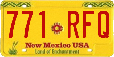 NM license plate 771RFQ