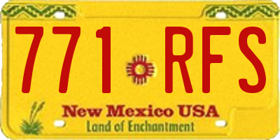 NM license plate 771RFS