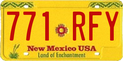 NM license plate 771RFY