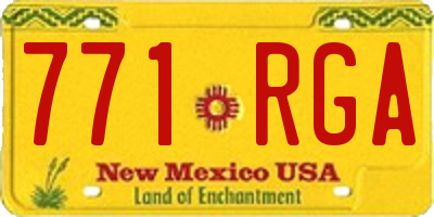 NM license plate 771RGA