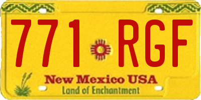 NM license plate 771RGF