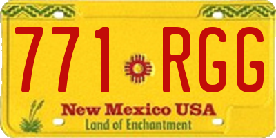 NM license plate 771RGG
