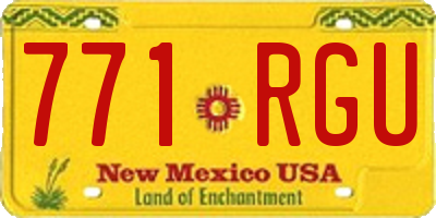 NM license plate 771RGU
