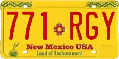 NM license plate 771RGY