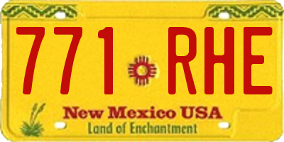 NM license plate 771RHE