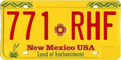NM license plate 771RHF
